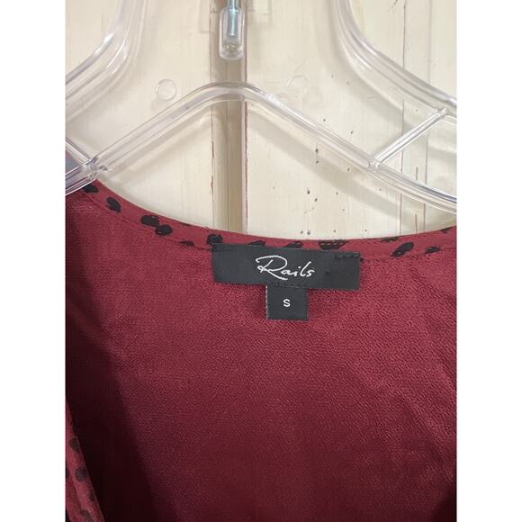 Rails size small v-neck cropped jumpsuit maroon & black - Picture 5 of 6